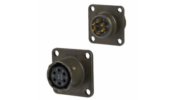 Appliance socket with flange, MIL-DTL-26482 Series I, Receptacle / Socket, 10-6,