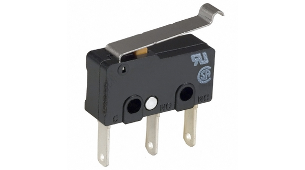 Mikroschalter, SS, 5A, 1 Wechsler, 1.47N, Rollenhebelbetätiger
