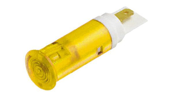 Led-controlelampjeLipaansluiting, 2,8 x 0,8 mm Vastgezet Geel AC 230V