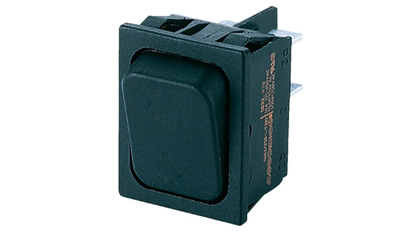 Rocker Switch, 10 A, 2CO, 250V, ON-ON, IP40, Black
