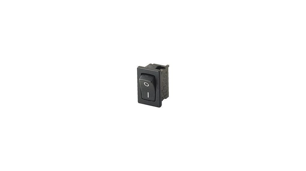 Rocker Switch, 12 A, 1NO, 250V, ON-OFF, IP40, Black
