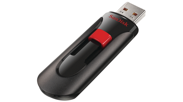 USB Stick, Cruzer Glide, 16GB, USB 2.0, Black / Red
