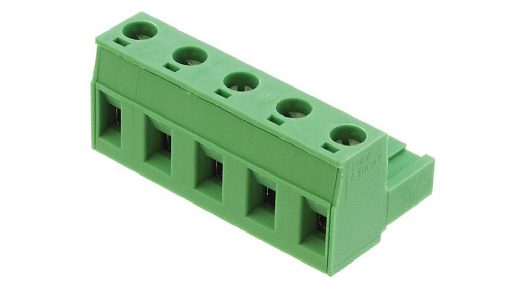 Female header, Straight, 12A, 630V, Pitch - 7.62mm, Poles - 5