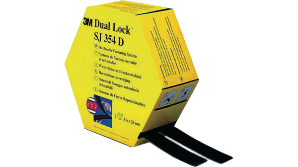 Dual Lock™-kardborrband, tvåpack 25mm x 5m Svart