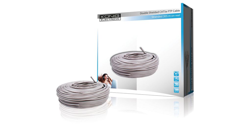 LAN Cable PVC CAT5e 4x2x0.25mm² SF/TP Grey