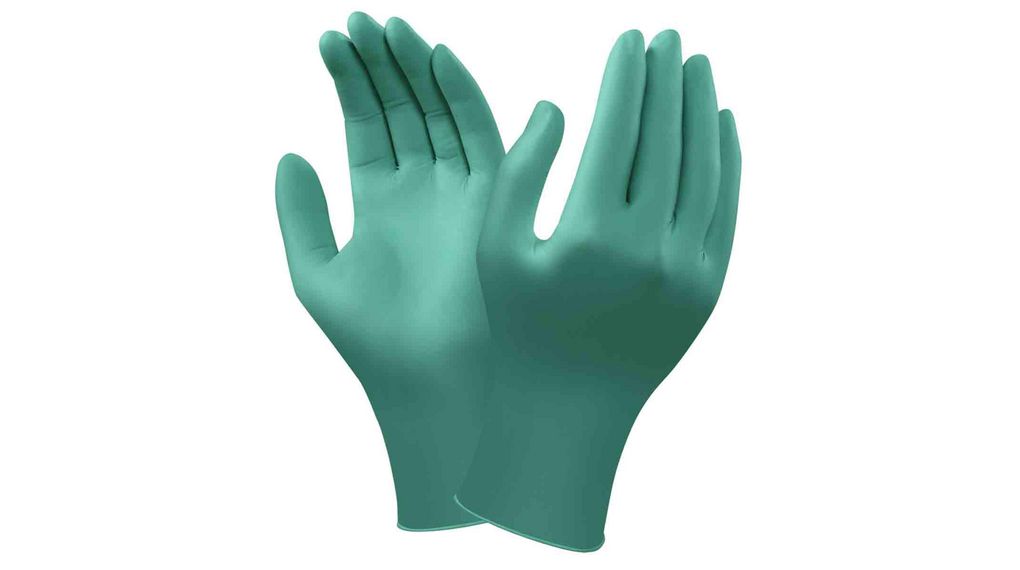 Disposable Gloves, Nitrile, Glove Size Medium, Green, Pack of 100 pieces
