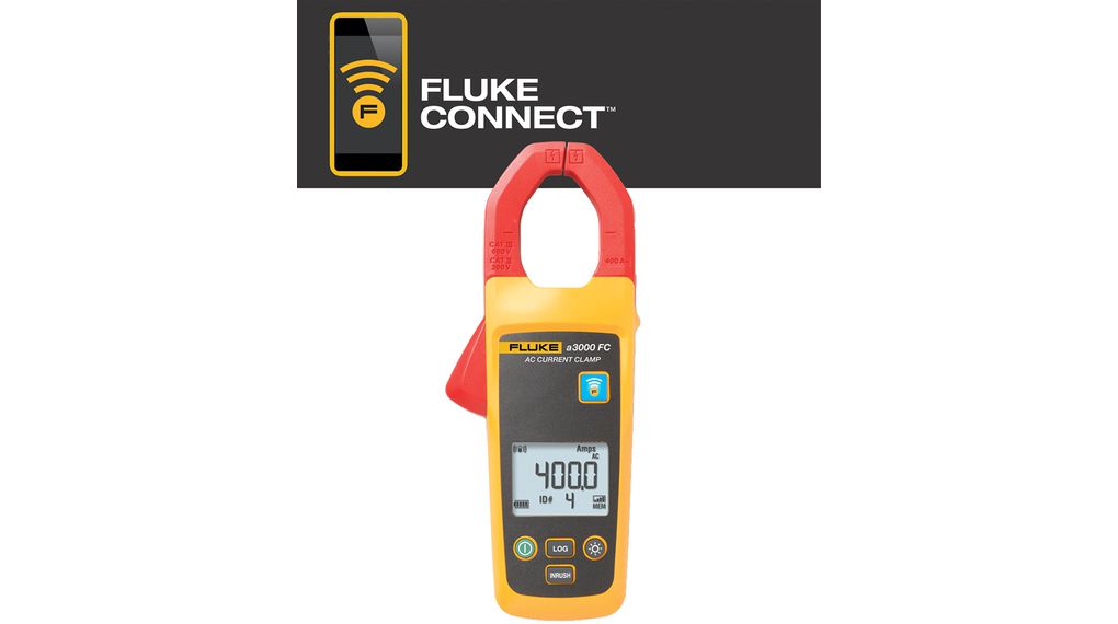 Fluke A3000 FC Wireless AC Current Clamp Meter, TRMS, , LCD, 400A
