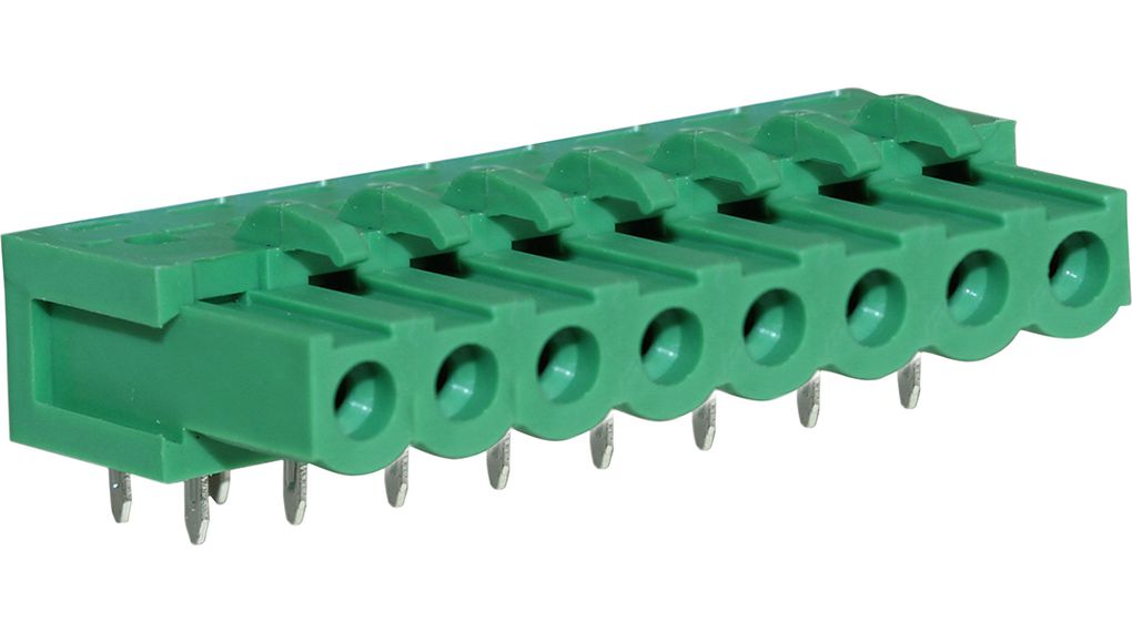Wire-To-Board Terminal Block, THT, 5.08mm Pitch, Right Angle, Screw, Rising Clamp, 8 Poles