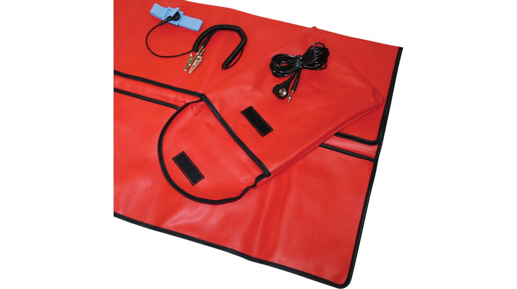 ESD Field Service Kit with CH Type J (T12) Plug, 590 x 590mm, Red