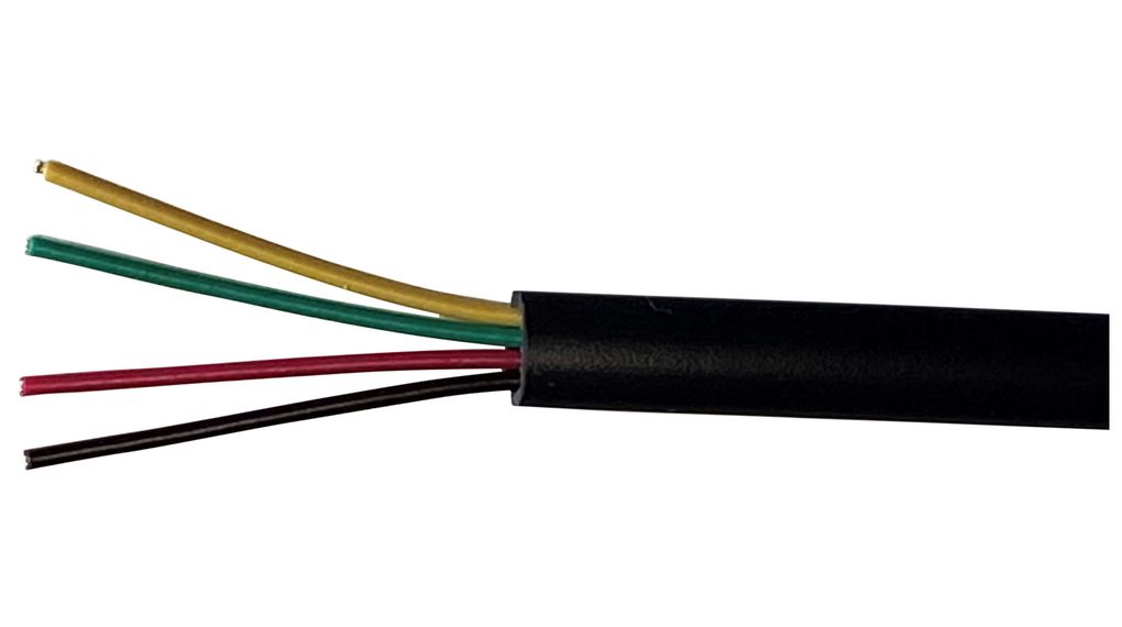 Kabel telekomunikacyjny PCW 4x 0.16mm² Czysta miedź Czarny 100m