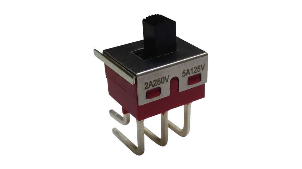 Miniature Slide Switch, 2CO, ON-OFF-ON, PCB Pins