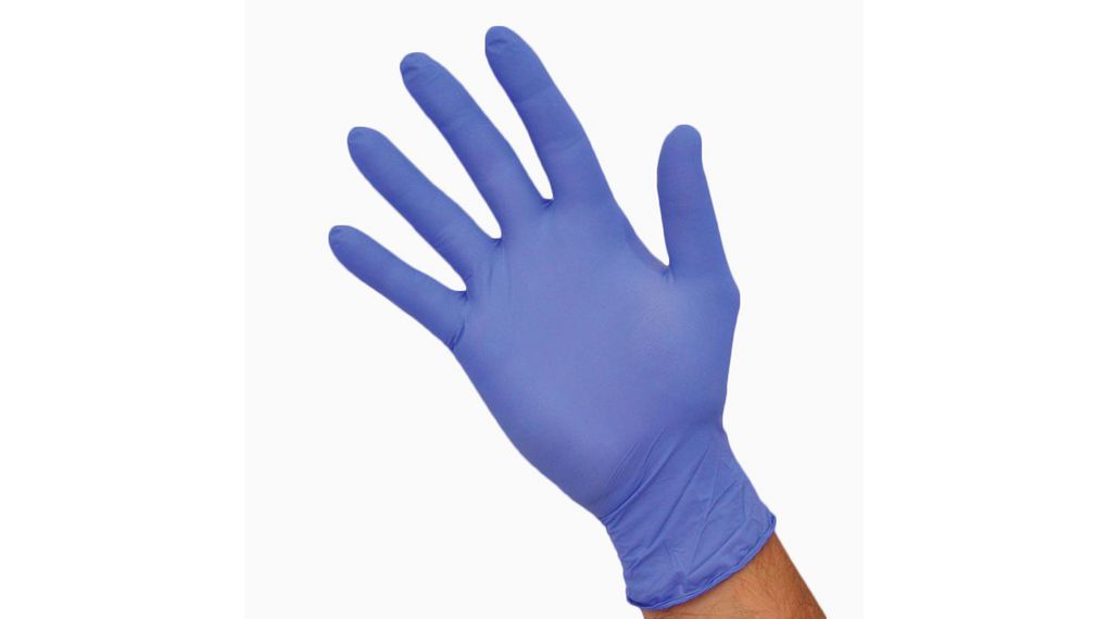 Gants de protection à manchette allongée en nitrile Dermagrip, Nitrile, Taille des gants M, Bleu, Lot de 100 pièces
