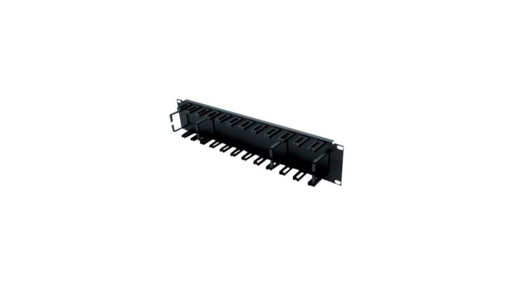 Horizontal Cable Organizer with Cable Fingers, 445mm, Black