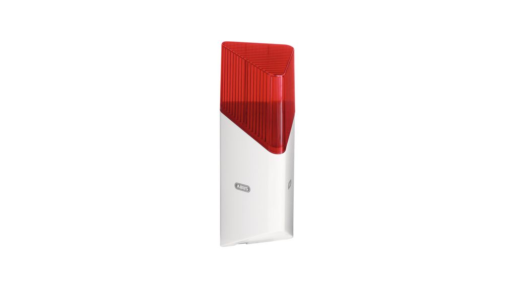 Indoor or Outdoor Wireless Siren, 100dB, White / Red