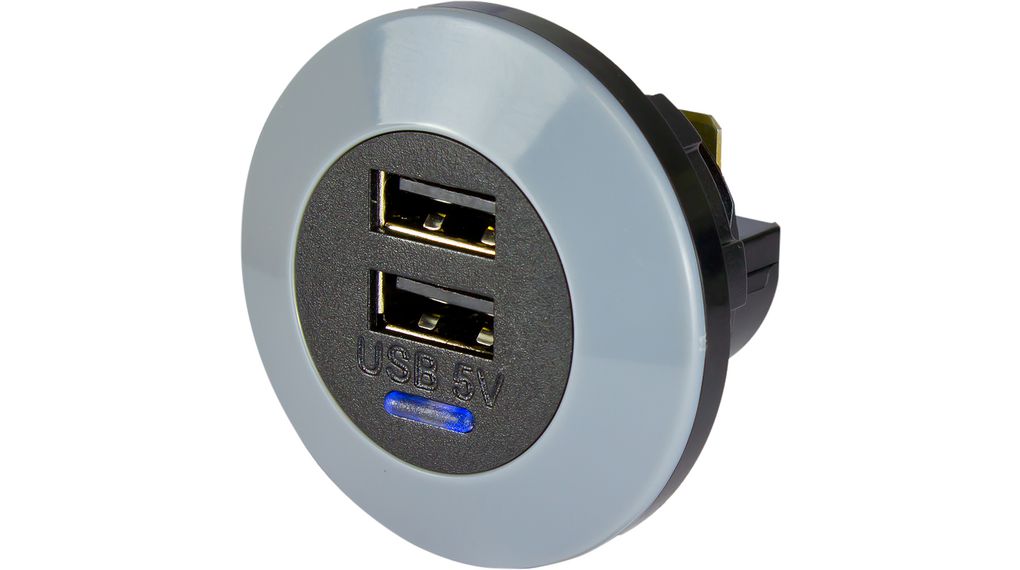PVPRO-DFF, Alfatronix Prise USB encastrable, Car, 2x USB-A, 3A, 15W, Noir