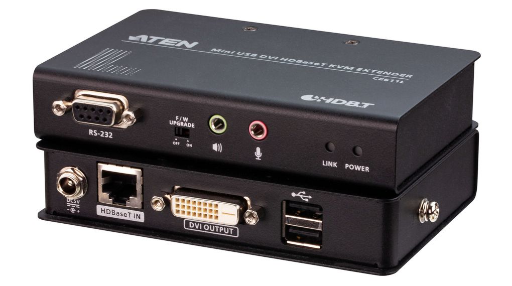 Wzmacniacz KVM USB DVI HDBaseT 100m 1920 x 1200