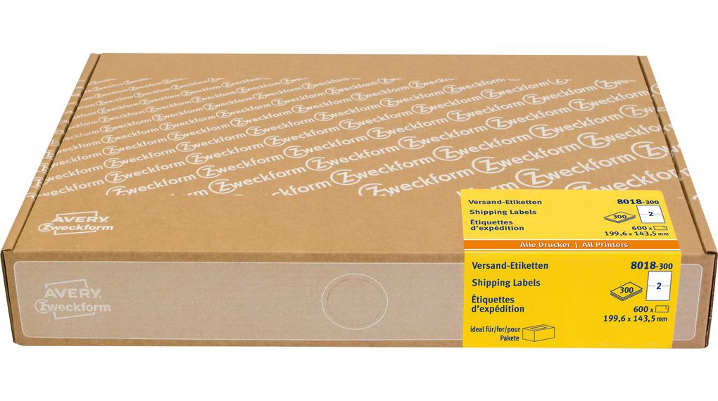 Mailing Labels, Paper, 139 x 99.1mm, 2x 300pcs, White
