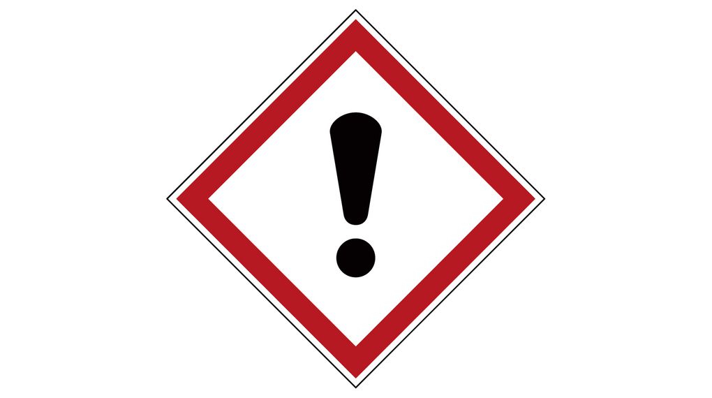 Symbol GHS: substancja drażniąca, Romb, Czarny / czerwony na białym, Poliester, Ostrzeżenie, 250szt.