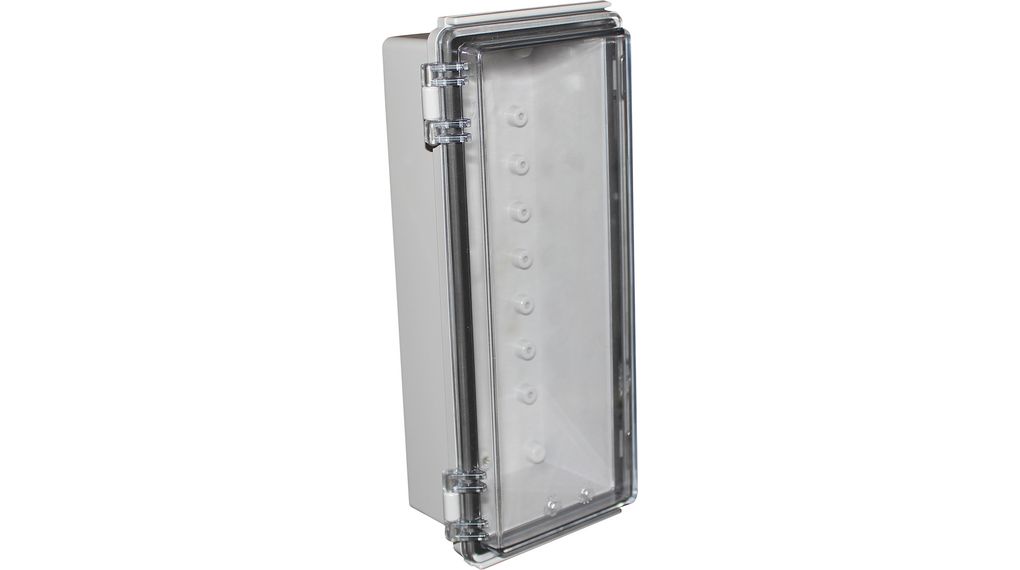 Heavy Duty Hinged Enclosure X8 110x260x75mm Grey / Transparent ABS IP66 / IP67
