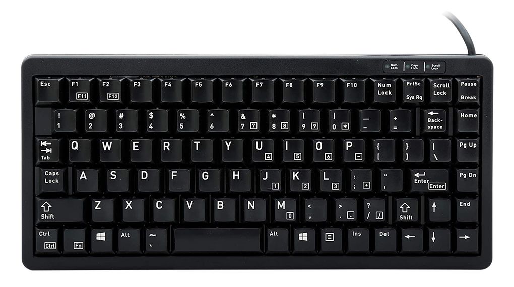 Tastatur, Compact, US Engelsk med €, QWERTY, USB / PS/2, Kabel