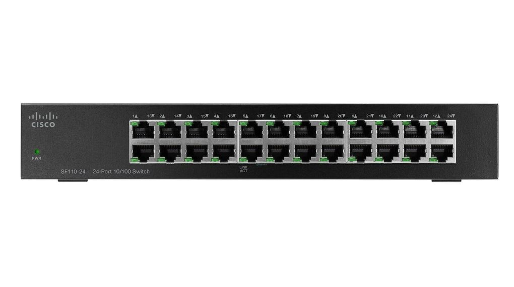 Ethernet Switch, RJ45 Ports 24, 100Mbps, Unmanaged