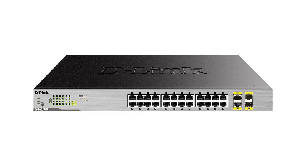 PoE-Switch, Layer 2 Managed, 1Gbps, 370W, RJ45-Anschlüsse 26, PoE-Ports 24