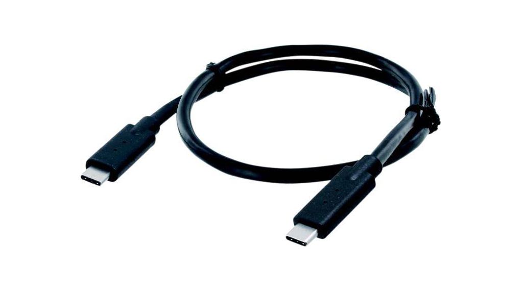 Cable, USB-C-stekker - USB-C-stekker, 1m, USB 3.1, Zwart