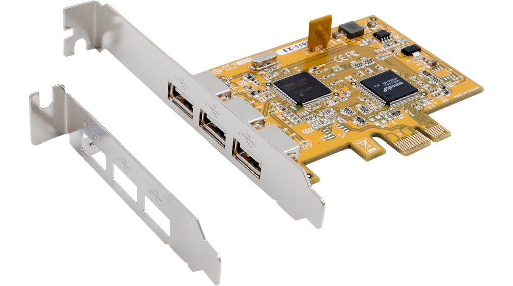 Scheda d'interfaccia, PCI-E x1, 3x USB-A, USB 2.0
