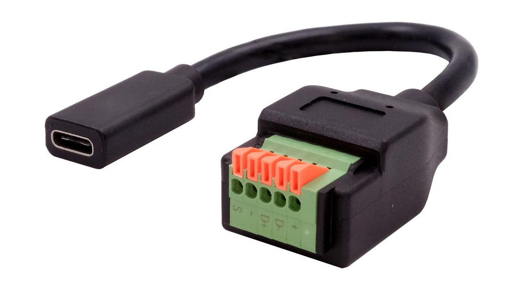 Adapter, 150mm, USB-C 2.0 Socket - Terminal Block
