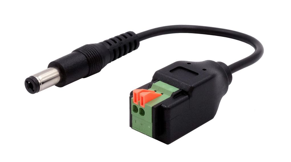 DC Power Connector, Plug, Straight, 2.1x5.5xmm