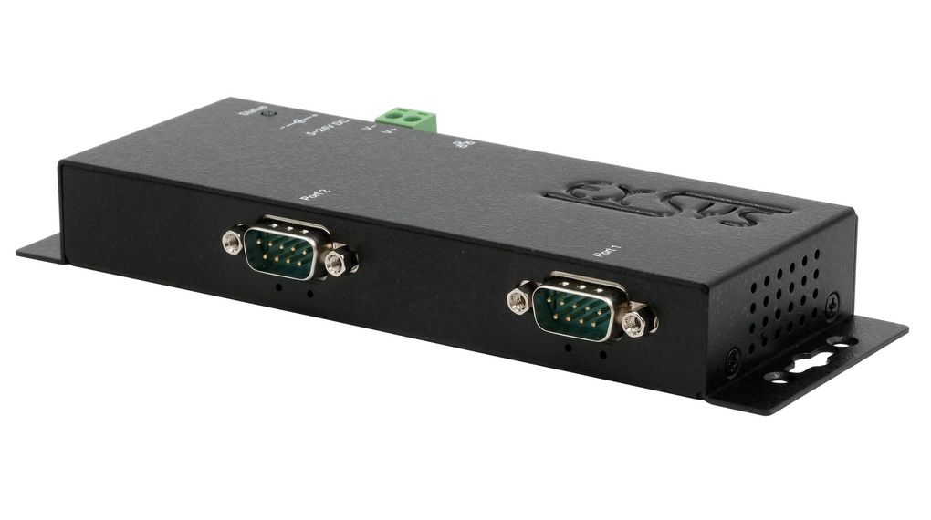 Serial Device Server, 100Mbps, Serial Ports - 2, RS232 Euro Type C (CEE 7/16) Plug