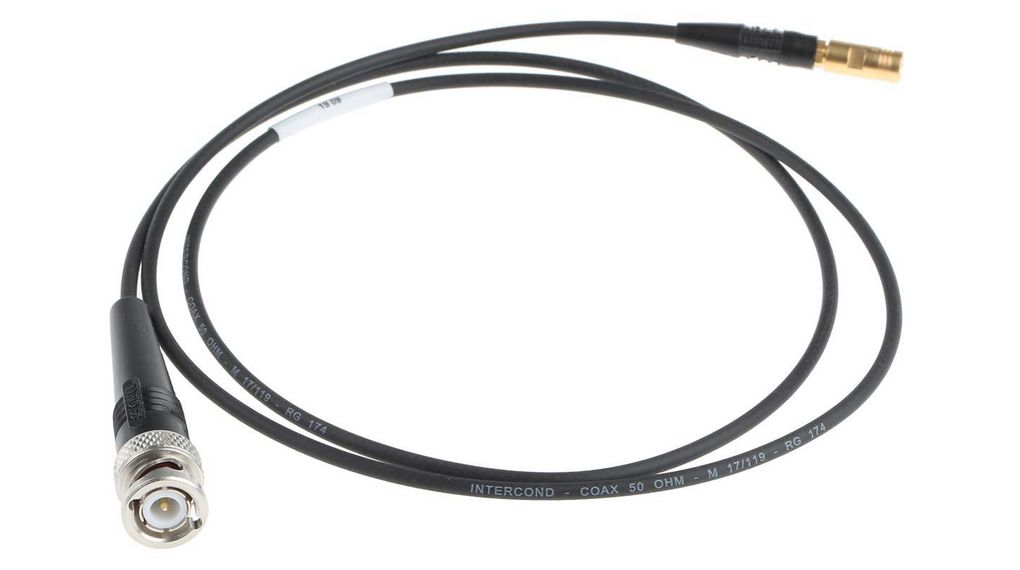 Radiall Male BNC to Male SMB, 1m, RG174 Coaxial, Terminated50 Ohm 50Ohm Black