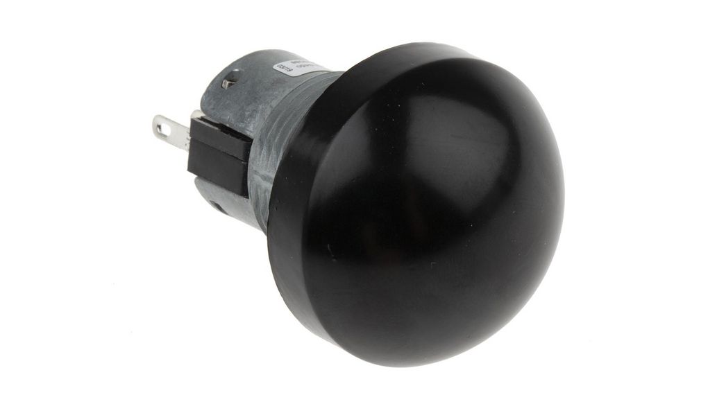 Pushbutton Switch Momentary Function 1CO Panel Mount Black