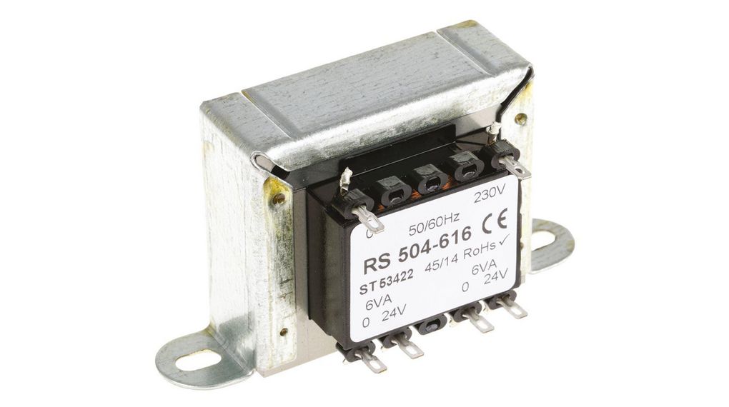 12VA 2 Output Chassis Mounting Transformer, 24V ac, IEC 61558-2-6