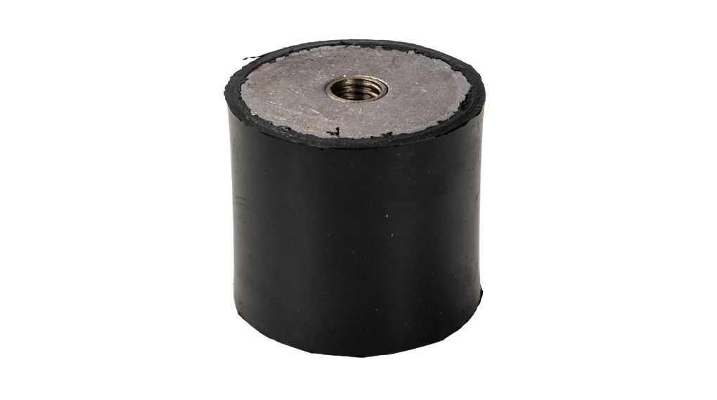 Cylindrical M10 Anti Vibration Mount, Female to Female Bobbin with 128.99kg Compression Load
