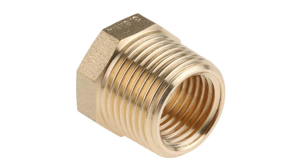 Threaded Fitting, Straight Reducer Bush, Male BSP 3/8in to Female BSP 1/4in