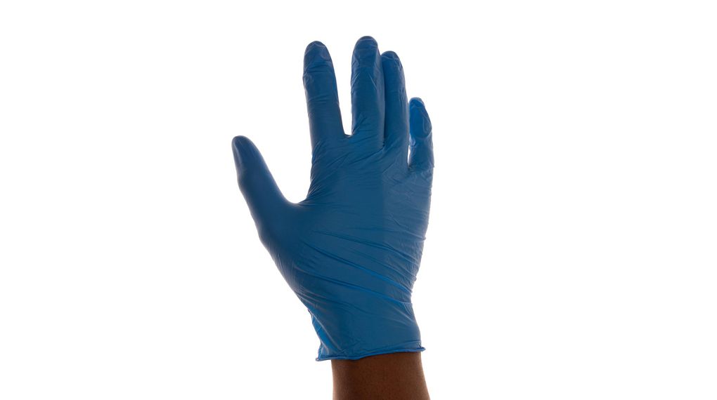 Unigloves Unicare Blue Powder-Free Nitrile Disposable Gloves, Size 8, Medium, 100 per Pack, Nitril, 240mm, Packung à 100 Stück