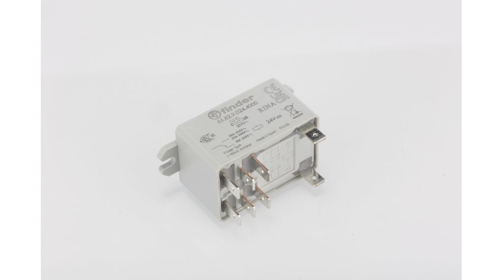Finder Flange Mount Power Relay, 24V Coil, 50A Switching Current, DPDT