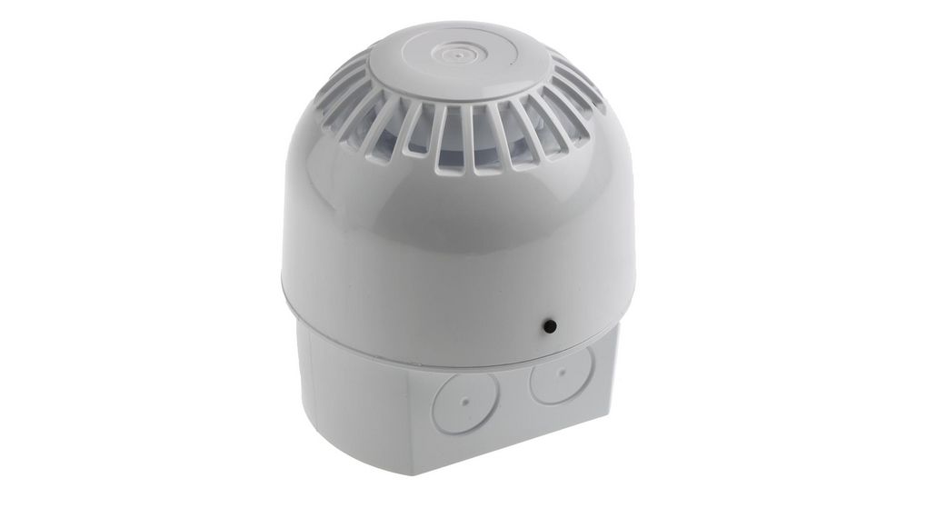 Klaxon Sonos White 32 Tone Electronic Sounder, 9 → 60 V dc, 106dB at 1 Metre, Surface Mount, IP65