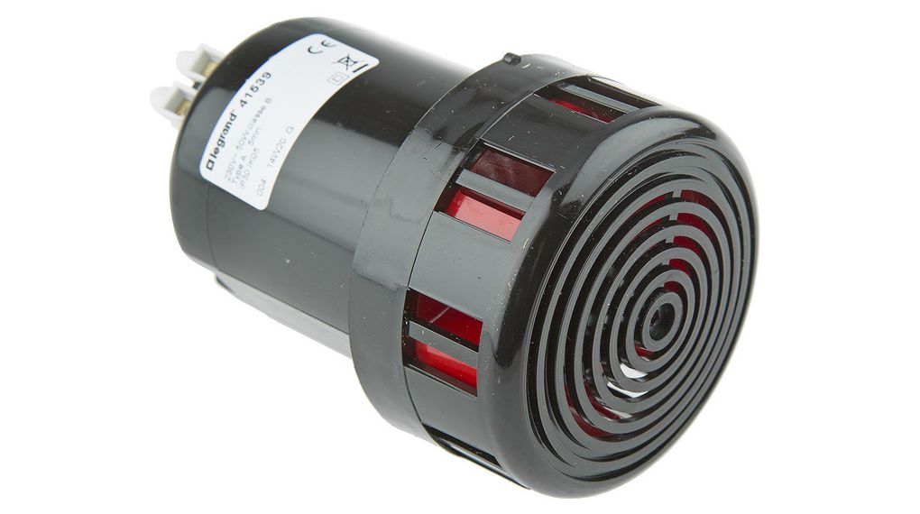 Electronic Buzzer Black 230 VAC 250mA 105dB 60Hz Plastic Screw IP30 / IK05