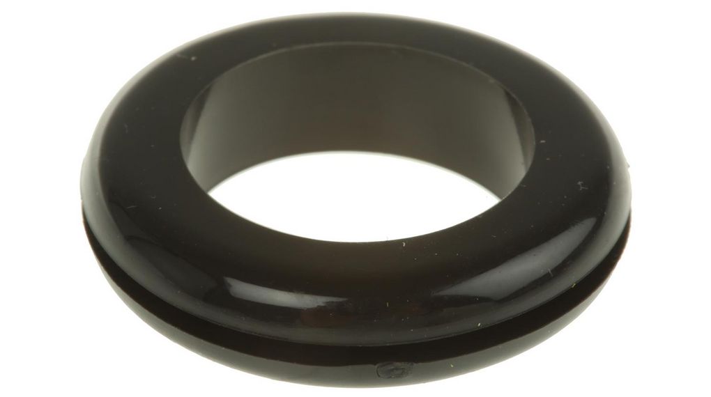 Black PVC 25.1mm Cable Grommet for Maximum of 18.9mm Cable Dia.
