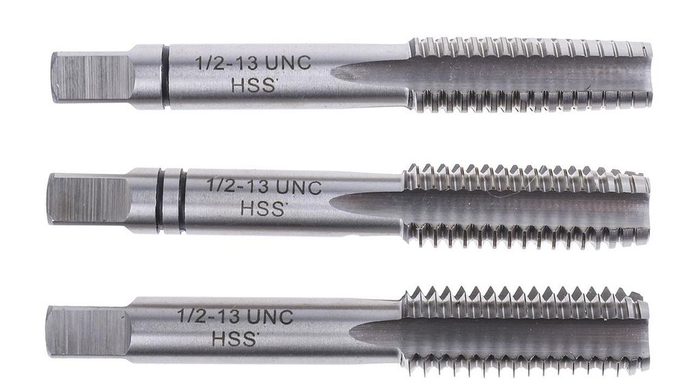 Threading Tap HSS 3-Piece UNC Standard Hand Tap 1/2-13 UNC Thread