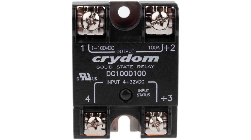 Sensata Crydom Solid State Relay, 100 A Load, Surface Mount, 72 V dc Load, 32 V dc Control