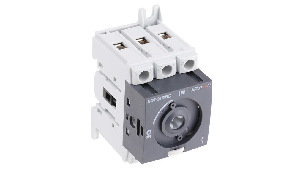 Socomec 3P Pole Isolator Switch - 40A Maximum Current, 18.5kW Power Rating, IP20