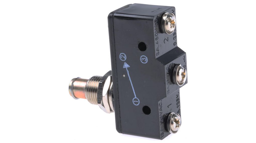 Spring Plunger Micro Switch, Screw Terminal, 15 A @ 250 V ac, SP-CO