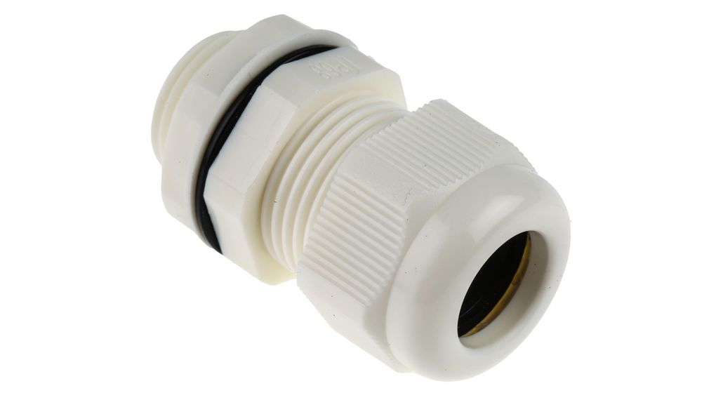 White Nylon Cable Gland, M20 Thread, 10mm min., 14mm max., IP68, M20