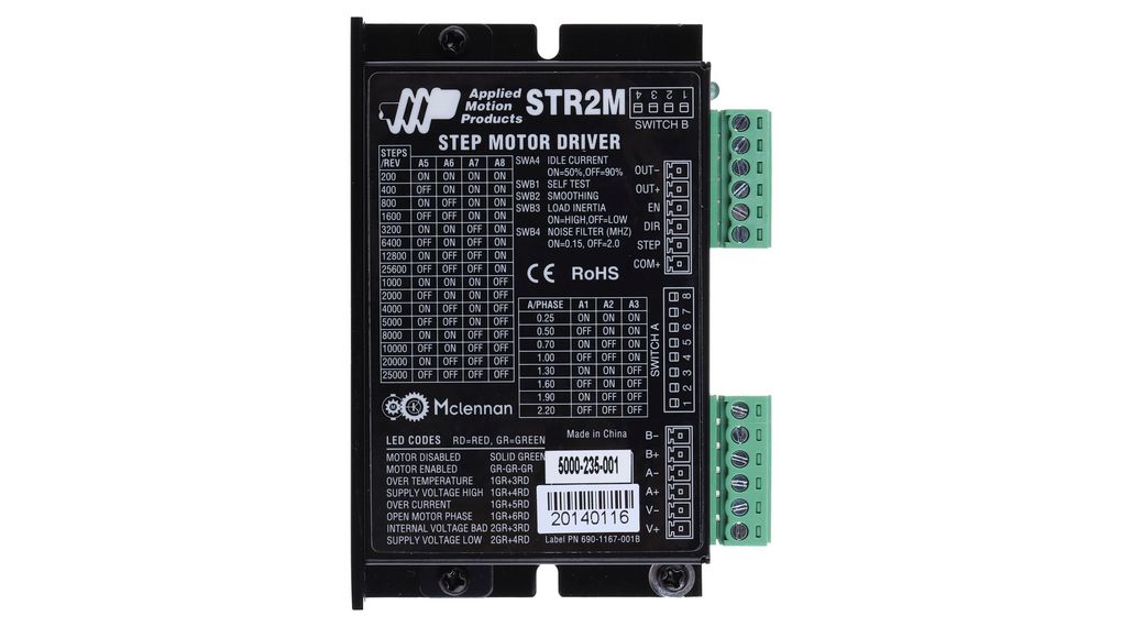 Applied Motion Systems Stepper Motor Controller, 0.3 → 2.2 A, 12 → 48 V dc