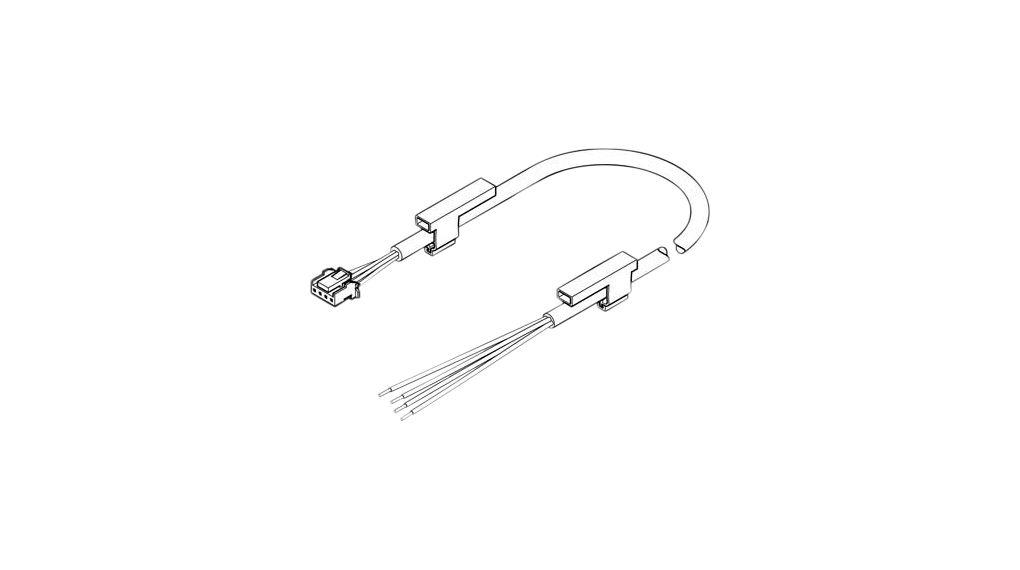 Connecting Cable, Straight, 4-pin Socket - Open End, 4 Wires, PVC, 2.5m