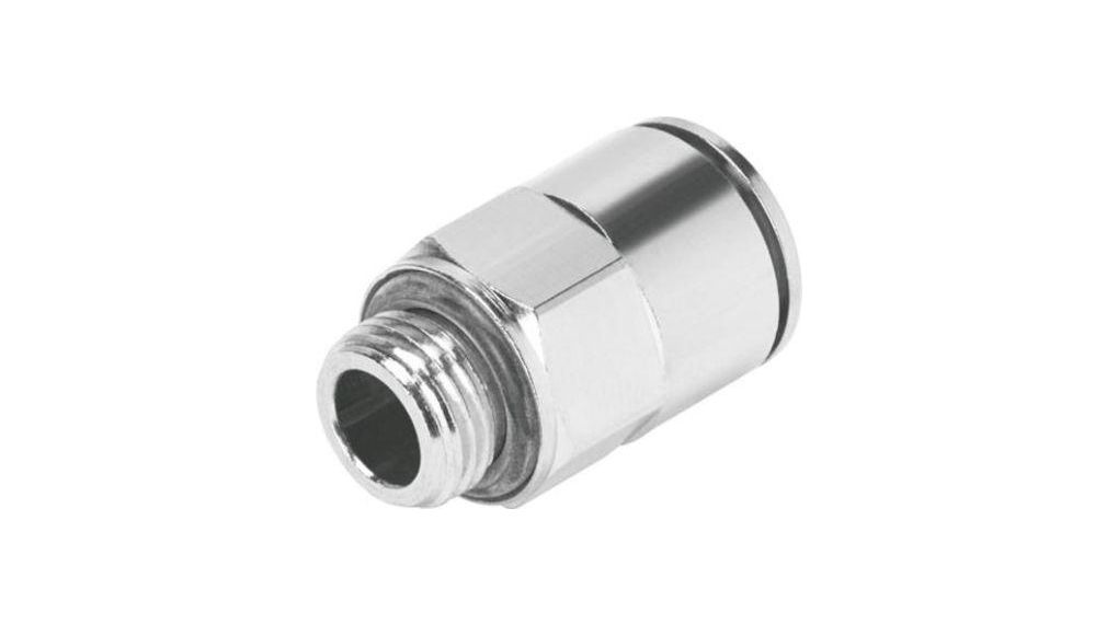 Festo Straight Threaded Adaptor, G 1/8 Male to Push In 4 mm, Threaded-to-Tube Connection Style, 558661