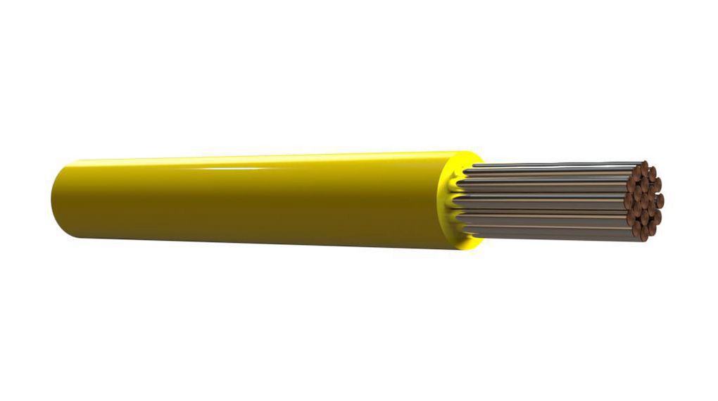 Przewód jednożyłowy - linka Politetrafluoroetylen (PTFE) 0.61mm² Posrebrzana miedź Żółty 100m